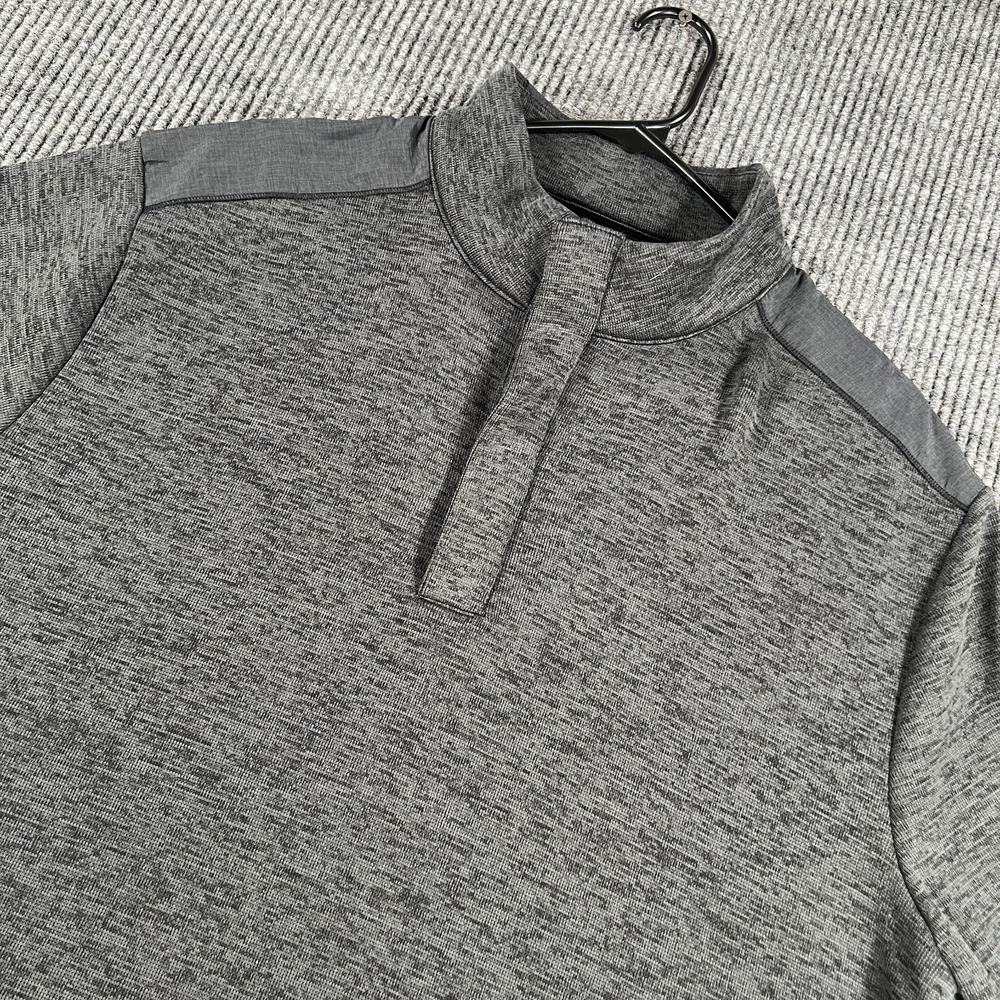 Greg Norman Pullover Shirt Mens XL Extra Large Black Long Sleeve 1/4 Button Golf